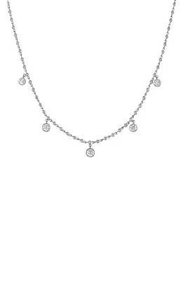 Mindi Mond Bezel Diamond Charm Necklace in 18K White Gold at Nordstrom, Size 8.5 Us