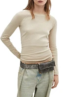 MANGO Camiseta Levi Crewneck Top in Sand at Nordstrom, Size X-Small