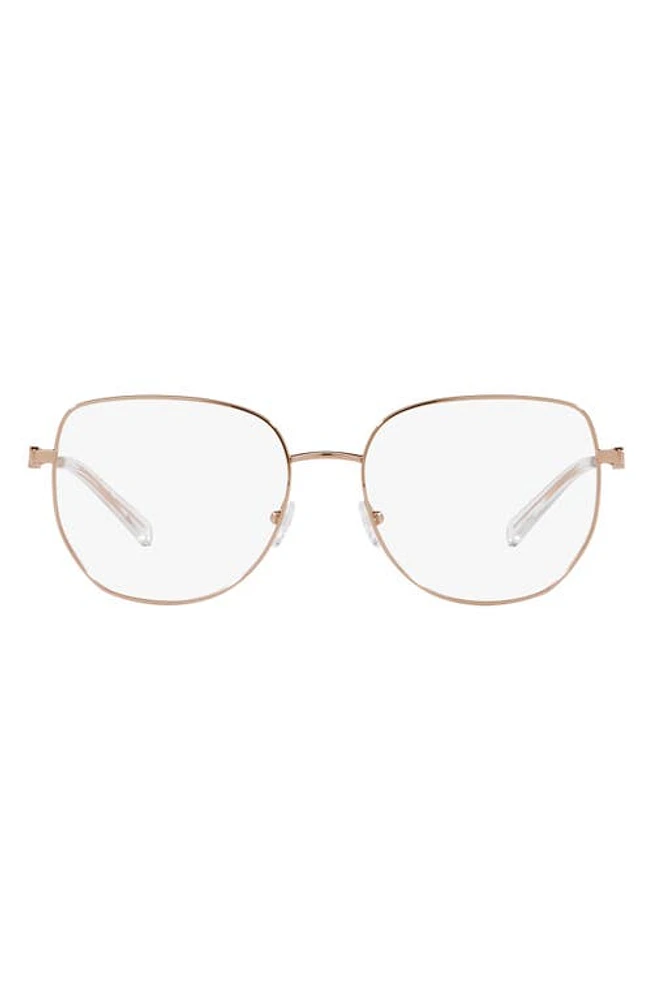 Michael Kors Belleville 54mm Square Optical Glasses in Rose Gold at Nordstrom