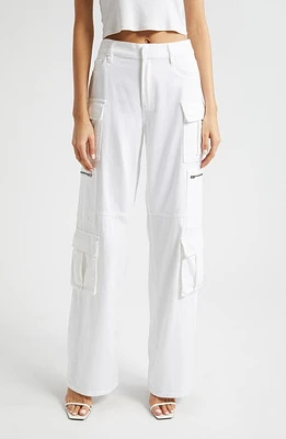 Alice + Olivia Olympia Mr. Baggy Cargo Pants White at Nordstrom,