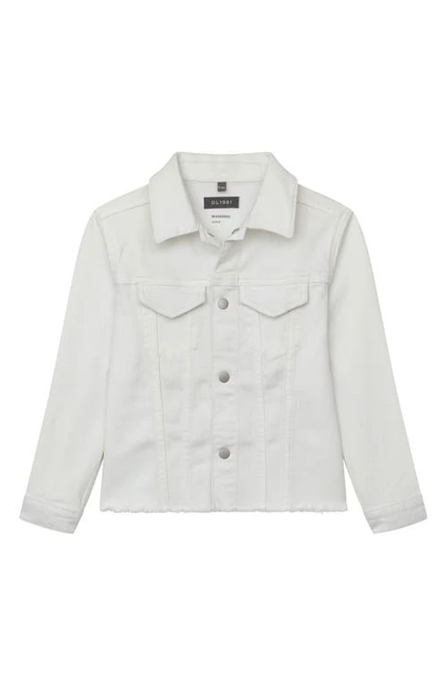 DL1961 Kids' Manning Raw Hem Denim Jacket Milk at Nordstrom