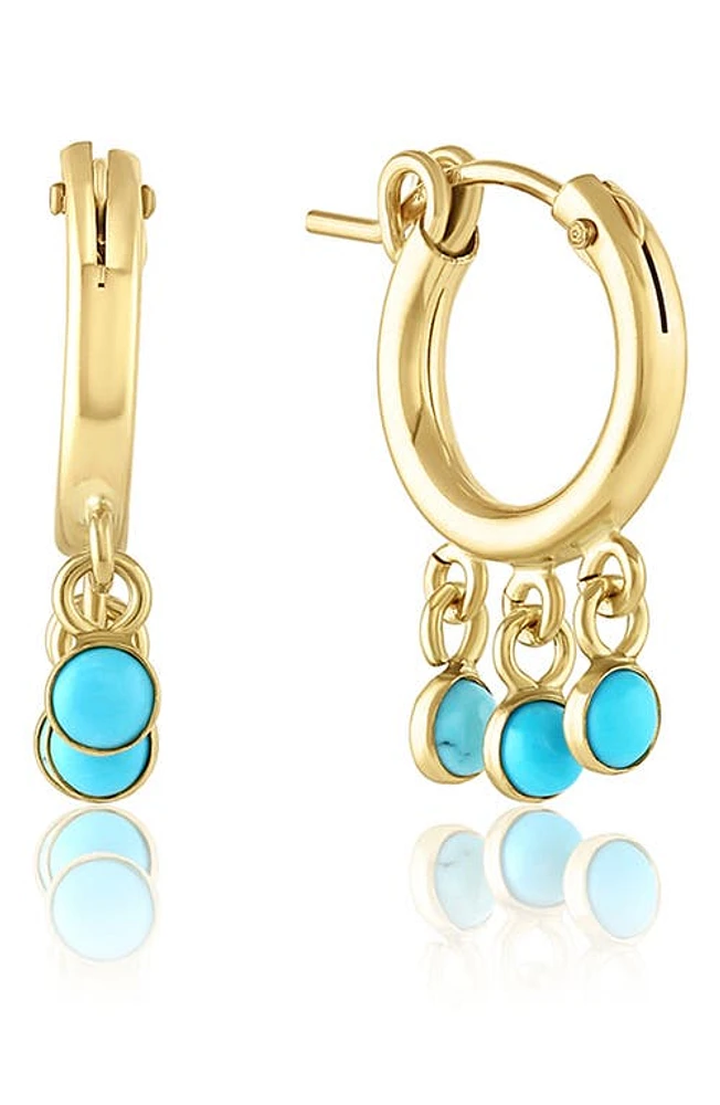 Set & Stones Phoenix Synthetic Turquoise Hoop Earrings in Gold at Nordstrom