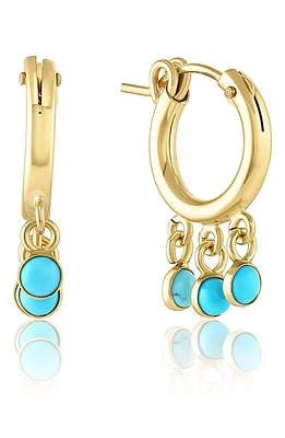 Set & Stones Phoenix Synthetic Turquoise Hoop Earrings in Gold at Nordstrom