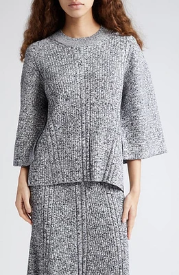 Stella McCartney Mouliné Rib Sweater in Grey Melange at Nordstrom, Size Medium