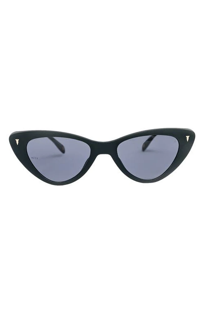 MITA SUSTAINABLE EYEWEAR 54mm Cat Eye Sunglasses in Matte Black/Solid Smoke at Nordstrom