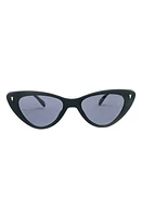 MITA SUSTAINABLE EYEWEAR 54mm Cat Eye Sunglasses in Matte Black/Solid Smoke at Nordstrom