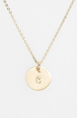 Nashelle 14k-Gold Fill Initial Mini Circle Necklace in 14K Gold Fill C at Nordstrom