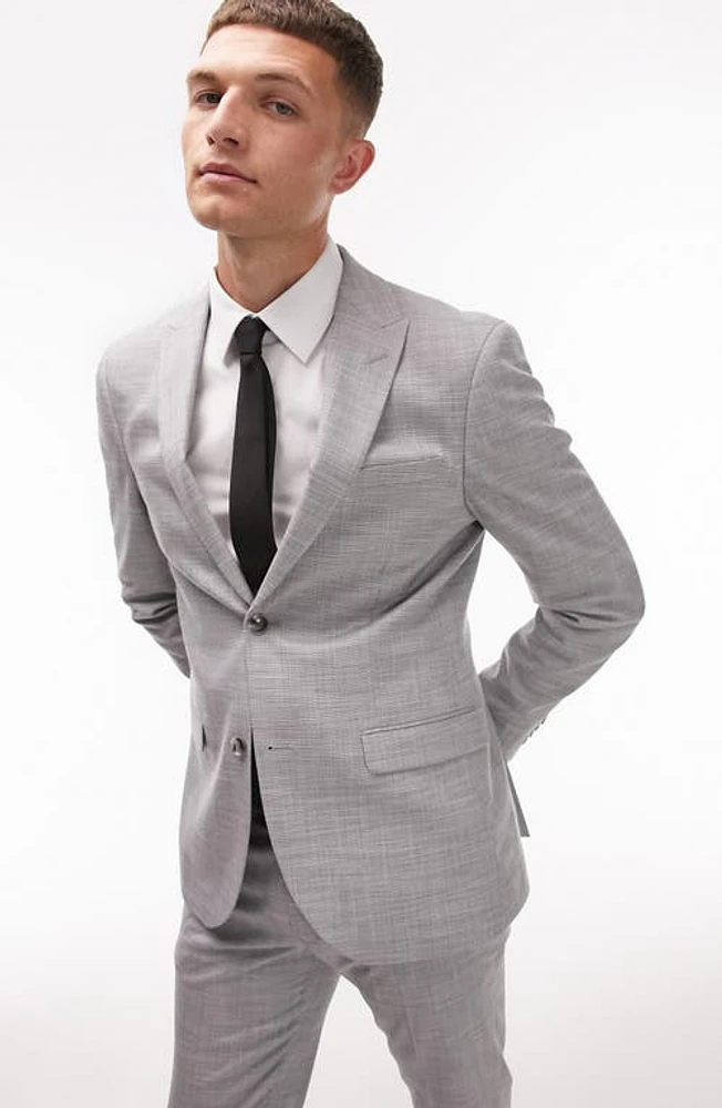 Topman Skinny Suit Jacket Light Grey at Nordstrom,