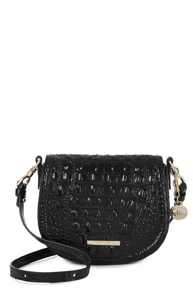 Brahmin Briar Croc Embossed Leather Crossbody Bag in Black at Nordstrom