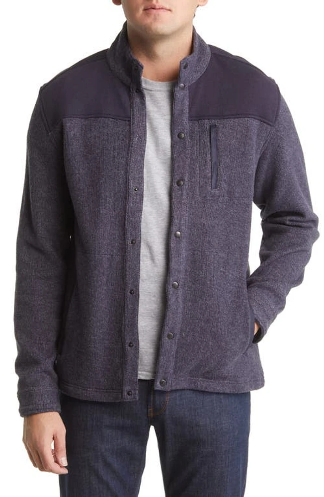 Johnston & Murphy Brushed Snap Jacket Navy at Nordstrom,