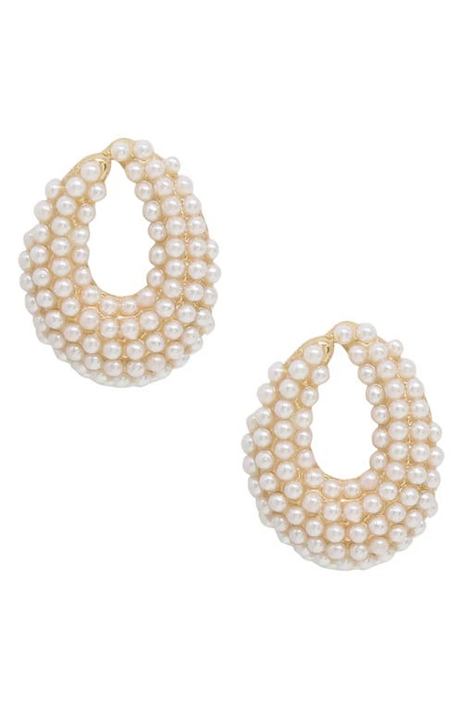 Ettika Imitation Pearl Earrings in Gold at Nordstrom