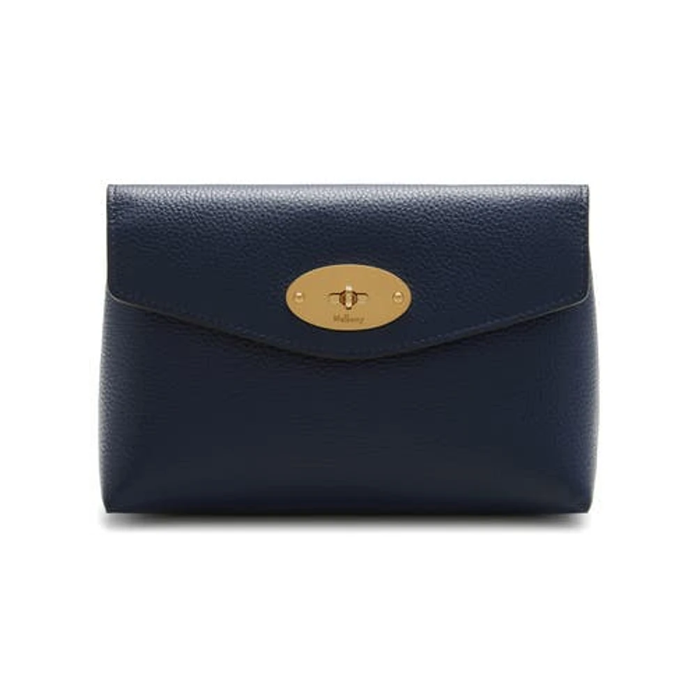 Mulberry Darley Leather Cosmetics Pouch in Bright Navy at Nordstrom