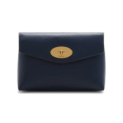 Mulberry Darley Leather Cosmetics Pouch in Bright Navy at Nordstrom