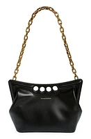 Alexander McQueen The Small Peak Leather Shoulder Bag in 1000 Black at Nordstrom