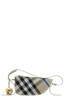 burberry Mini Shield Check Jacquard Sling Bag in Lichen at Nordstrom