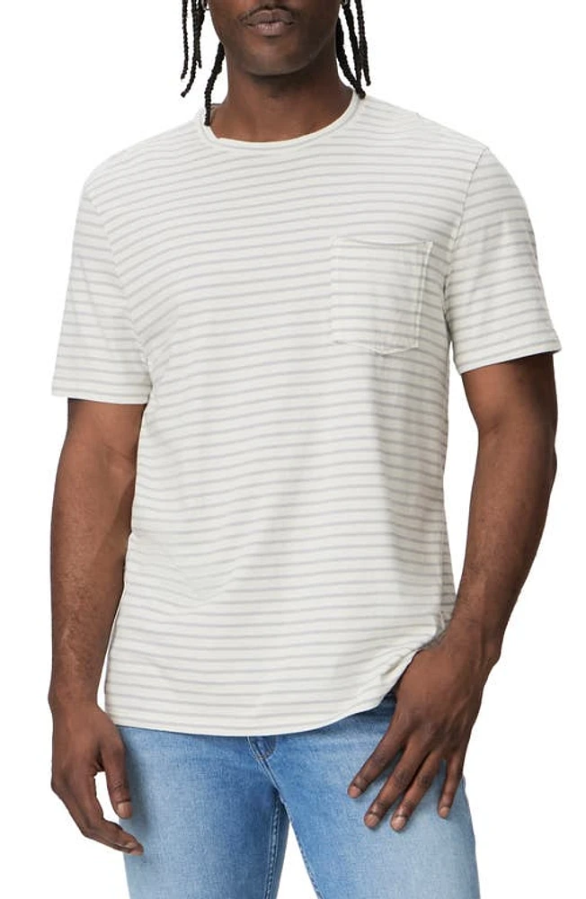 PAIGE Ramirez Stripe Pocket T-Shirt Morning Riptide at Nordstrom,