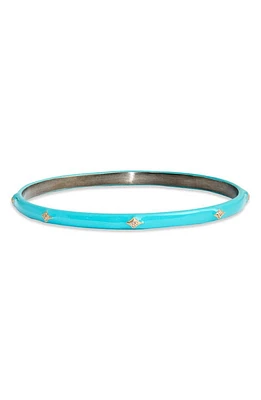 Armenta New World 14k Gold & Enamel Bangle Bracelet in Turquoise Enamel at Nordstrom, Size Medium