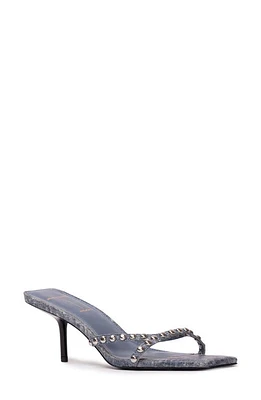 BLACK SUEDE STUDIO Leo Slide Sandal Denim Blue Studs at Nordstrom,