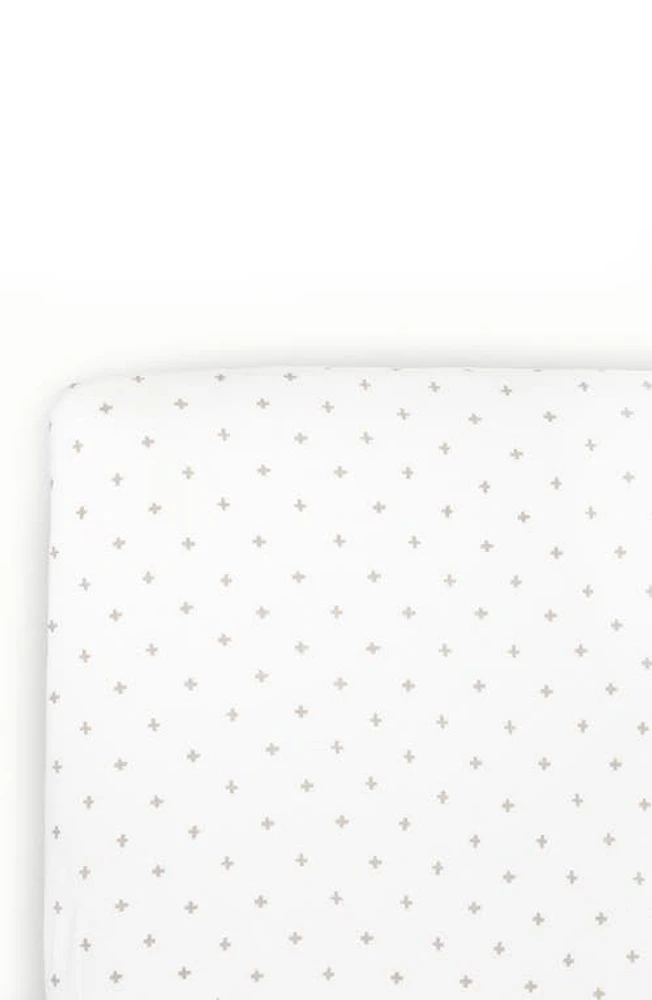 little unicorn Knit Crib Sheet in Grey Cross at Nordstrom