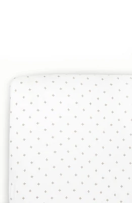 little unicorn Knit Crib Sheet in Grey Cross at Nordstrom