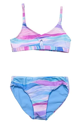 Snapper Rock Kids' Water Hues Keyhole Two-Piece Bikini Blue at Nordstrom,