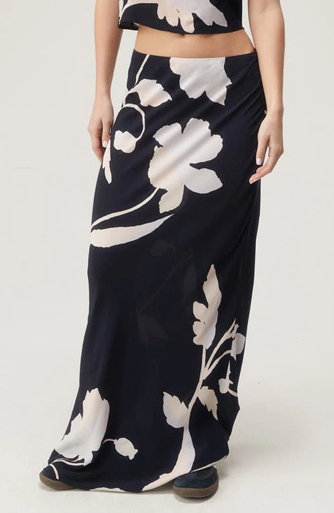 NASTY GAL Floral Maxi Skirt Black at Nordstrom,