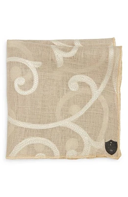 CLIFTON WILSON Paisley Linen Pocket Square in Beige/Gold at Nordstrom