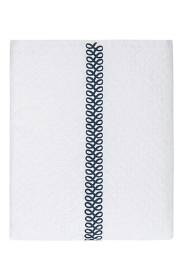 Matouk Astor Braid Matelassé Coverlet in Indigo at Nordstrom