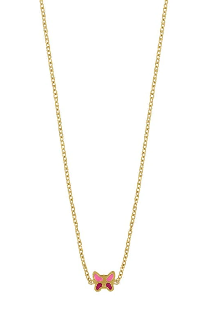 Bony Levy Kids' 14K Gold Butterfly Pendant Necklace in 14K Yellow Gold at Nordstrom, Size 15