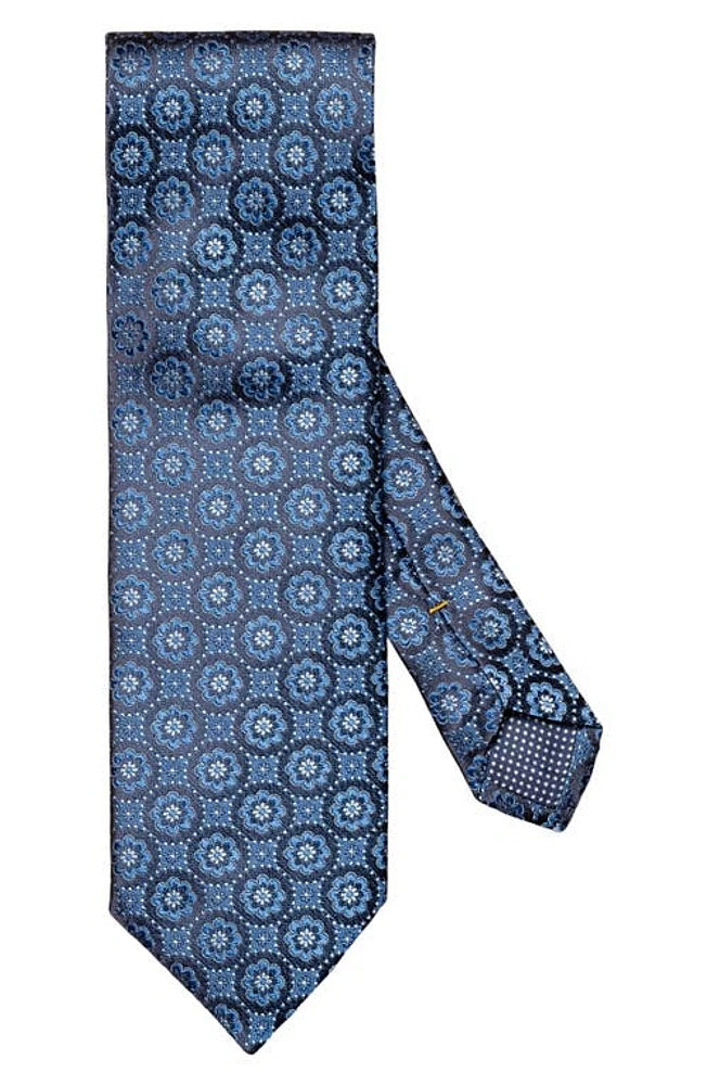 Eton Floral Medallion Silk Tie in Dark Blue at Nordstrom