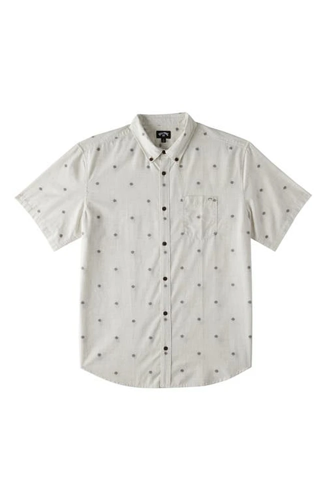 Billabong Kids' All Day Short Sleeve Jacquard Button-Down Shirt Chino at