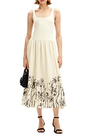 Desigual Hielo Floral Print A-Line Dress White at Nordstrom,