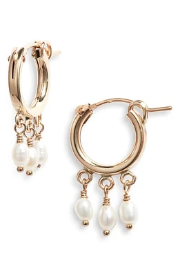 Set & Stones Hazel Freshwater Pearl Hoop Earrings in Gold at Nordstrom