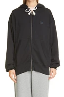 Acne Studios Fiah Face Patch Organic Cotton Zip Hoodie at Nordstrom,