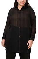 halogen(r) Stripe Button-Up Tunic Top at Nordstrom,