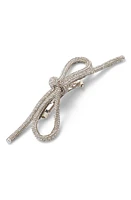 LELET NY Sasha Crystal Bow Barrette in Rhodium at Nordstrom