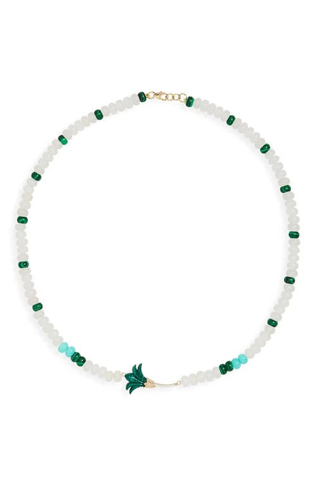 L'Atelier Nawbar Psychadeliah Beaded Necklace in Malachite at Nordstrom, Size 15.75