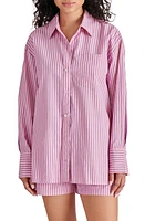 Steve Madden Murphy Stripe Button-Up Shirt Pink at Nordstrom,