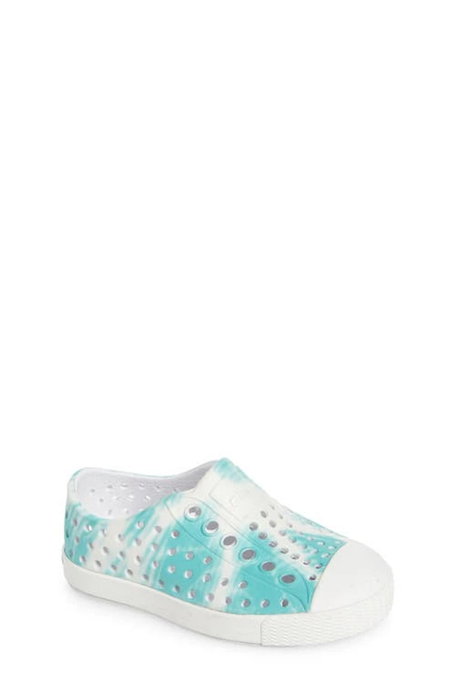 Native Shoes Kids' Jefferson Bloom Water Friendly Perforated Slip-On White/White/Ocean Waves at Nordstrom