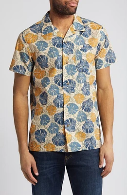 Pendleton Aloha Print Short Sleeve Button-Up Shirt in Monstera Tan at Nordstrom, Size Large