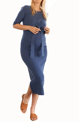 Angel Maternity Maternity/Nursing Knit Dress Denim Blue at Nordstrom,