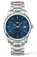 Longines Master Automatic Bracelet Watch, 40mm in Silver/Blue/Silver at Nordstrom