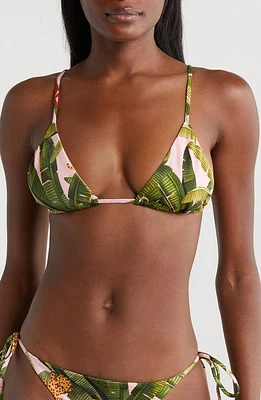 FARM Rio Banana Leaves Bikini Top Pink at Nordstrom,