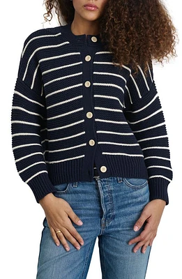 Alex Mill Nico Chunky Stripe Cotton Cardigan Navy/ivory at Nordstrom,