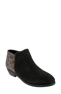 SoftWalk 'Rocklin' Bootie Black Suede/Snake Print at Nordstrom,