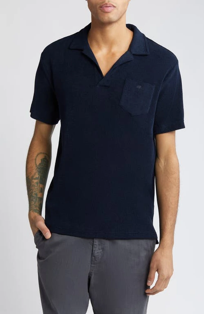 OAS Johnny Collar Terry Cloth Polo Blue at Nordstrom,