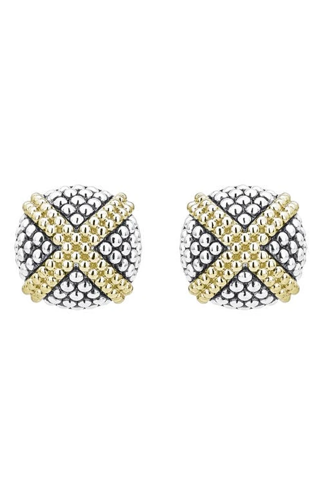 LAGOS Signature Caviar Large Domed X Stud Earrings in Silver at Nordstrom