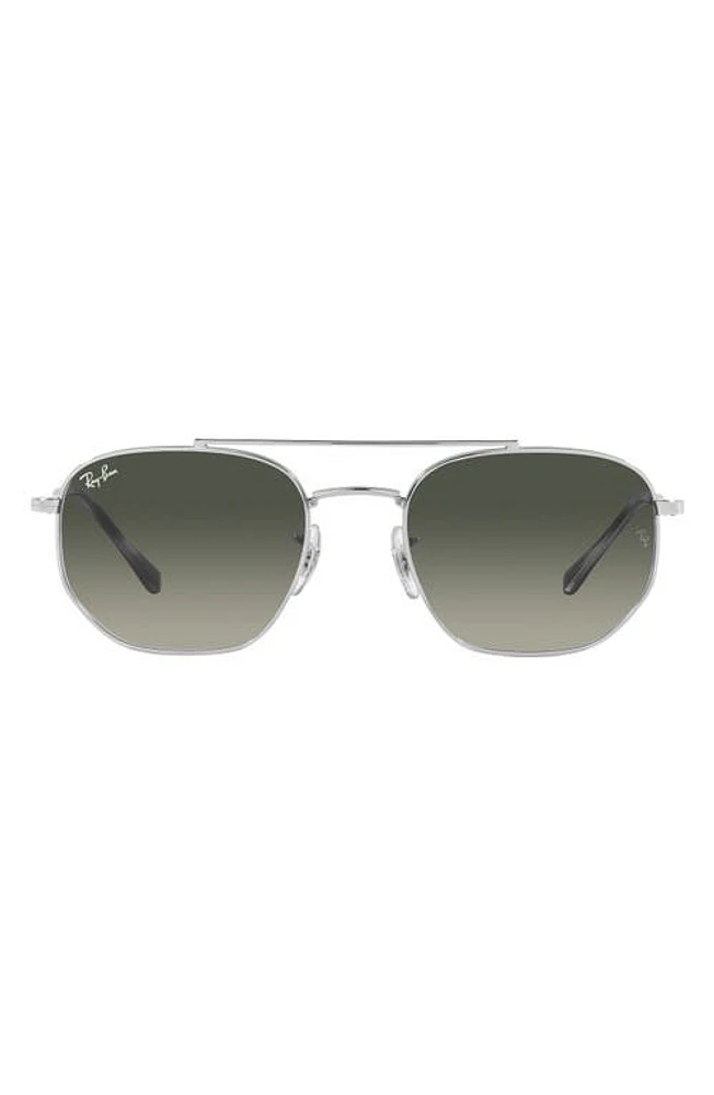 Ray-Ban 57mm Gradient Square Aviator Sunglasses in Silver at Nordstrom