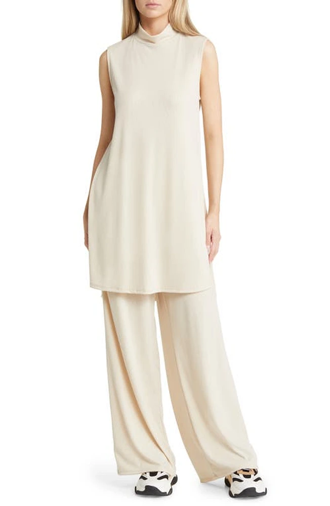 Dressed in Lala Gigi Sleeveless Top & Wide Leg Pants Set in Sand at Nordstrom, Size Xx-Large