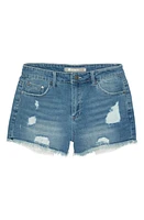 Tractr Kids' Cotton Blend Denim Shorts in Indigo at Nordstrom, Size 7